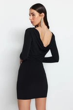 Trendyol Čierne obojstranné elegantné večerné šaty
