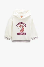 Koton Unicorn Printed Hooded Sweatshirt Rayon Long Sleeve