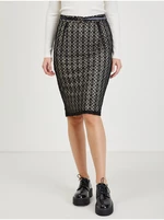 Beige-Black Women's Pencil Lace Skirt Skirt ORSAY