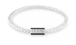 Guess Biely kožený náramok Acapulco JUMB02142JWSTWIS