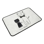 Biało-czarny dywanik łazienkowy 60x40 cm Little Cats − Foutastic