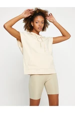 Koton Short Sleeve Sweatshirt with Hoodie Cotton