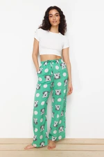 Trendyol Green-Multicolor Animal Pattern Viscose Woven Pajama Bottom