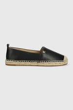 Kožené espadrilky Lauren Ralph Lauren Cameryn IV černá barva, 80290500000000000