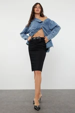 Trendyol Black Gabardine Woven Mini Skirt