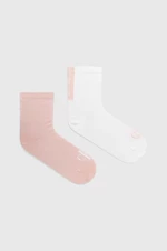 Ponožky Calvin Klein Jeans 2-pack dámské, růžová barva, 701226666