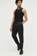 Bavlněné kalhoty Converse černá barva