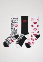 Kiss Zokni 3 darabos fekete/fehér/piros