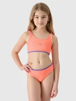 4F Girls' Two-Piece Swimsuit - Coral/Purple