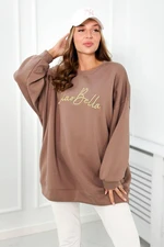 Insulated sweatshirt with Ciao Bella mocca inscription