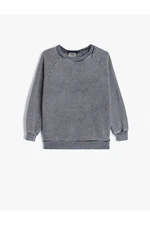 Koton Oversize Sweatshirt Crew Neck Faded Effect Cotton