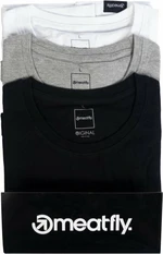 Meatfly Logo Multipack Black/Grey Heather/White S Tricou