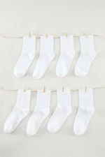 Trendyol White Unisex 8-Pack Cotton College-Tennis-Medium Men's Socks