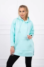 Insulated sweatshirt with side slits mint