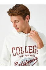 Koton College Printed Hooded Sweatshirt