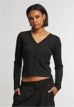 Women's ribbed cardigan black