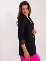 Women's black single-breasted blazer