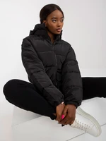 Iseline Short Winter Jacket Black Quilted