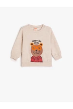 Koton Sweatshirt Bear Printed Long Sleeve Crew Neck