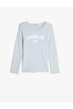 Koton Long Sleeve Brooklyn Printed Cotton T-Shirt