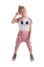 Denokids Cat Mavis Girls T-shirt Capri Shorts Set