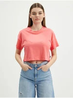 Cihlové crop top tričko Noisy May Alena - Dámské