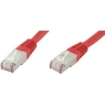 Síťový kabel RJ45 econ connect F6TP0,25RT, CAT 6, S/FTP, 25.00 cm, červená