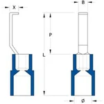 Závěsné kabelové oko Weidmüller 1233330000, 1.5 - 2.5 mm², částečná izolace, modrá, 100 ks