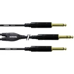 Y kabel Cordial CFY 0.9 VPP [1x jack zástrčka 6,3 mm - 2x jack zástrčka 6,3 mm], 0.90 m, černá