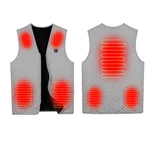 7 Area 3 Gear Electric Vest Heated Cloth USB Thermal Warm Heated Pad Warmer Grey