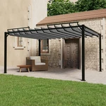 Pergola s lamelovou střechou 3 x 4 m hliník / látka Dekorhome Šedá