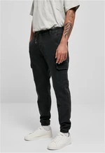 Knitted Cargo Jogging Pants Black