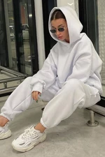 Madmext Oversized Women's Tracksuit Set With Ecru Hoodie