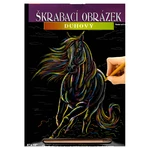 SMT CREAYTOYS Škrabací obrázek duhový A4 kůň 1 ks