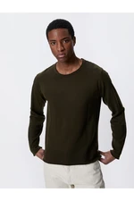 Koton Basic Knitwear Sweater Textured Round Neck Slim Fit