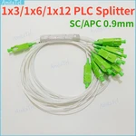 1x3/6/12 SM 0.9mm 1X3 1x6 1x12 SC APC Fiber Optic PLC Splitter G657A1 PVC 1m SM FTTH Optical PLC Splitter SC/APC