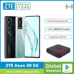 Global Version ZTE Axon 30 5G Smartphone Add Original TVBox Snapdragon 870 120HZ AMOLED Display 65W FastCharge 5G Gaming Phone