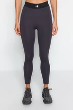 Trendyol Dark Anthracite Push Up Full Length Sports Tights With Contouring Label and Elastic Detail