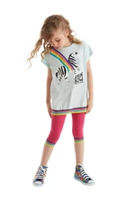 Mushi Rainbow Zebra Girl Leggings Set