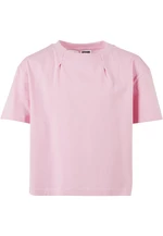 Girls' Organic Oversized Pleated T-Shirt Girls' Pink