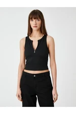 Koton Half-Zip Crop Singlets with Ribbons