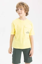 DEFACTO Boys Oversize Fit Crew Neck Pocket Printed Short Sleeve T-Shirt