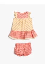 Koton Dress Sleeveless Frill Matching Shorts Detailed Set of 2 Cotton