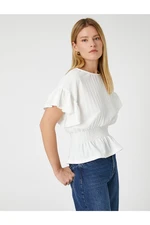 Koton Gipple Ruffles T-Shirt, Boat Collar