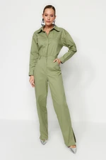 Trendyol Green Pocket Gabardine Woven Jumpsuit