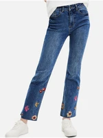 Blue women's flared fit jeans Desigual Nicole - Women