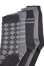 Trendyol Multicolored Cotton 5 Pack Striped-Plaid-Solid Color Socks