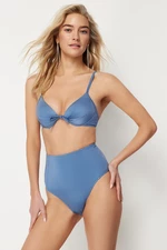 Trendyol Blue High Waist Hipster Bikini Bottom