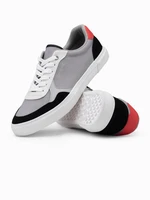 Ombre Men's shoes sneakers with colorful accents - gray