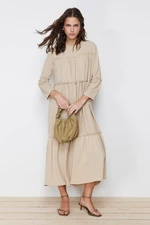 Trendyol Beige Piping Detailed Woven Dress